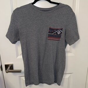 Graphic pocket Aztec pocket short sleeve tee shirt